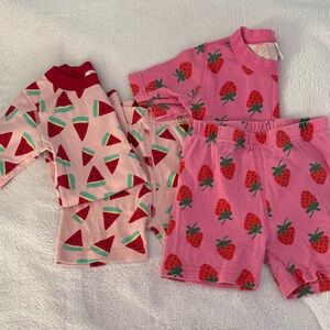 Hanna Andersson Pink Strawberry and Watermelon Pajama Set